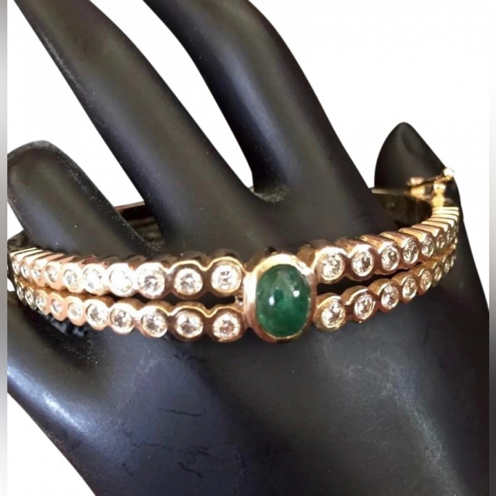 14k diamond and emerald bracelet
